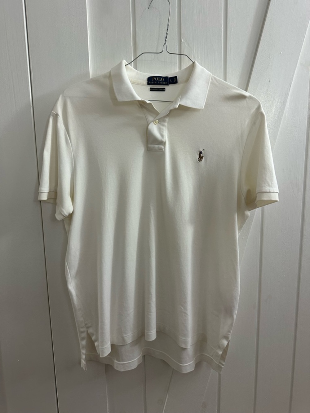 Polo by Ralph Lauren Short-Sleeve White Pima Cotton Polo - Size L